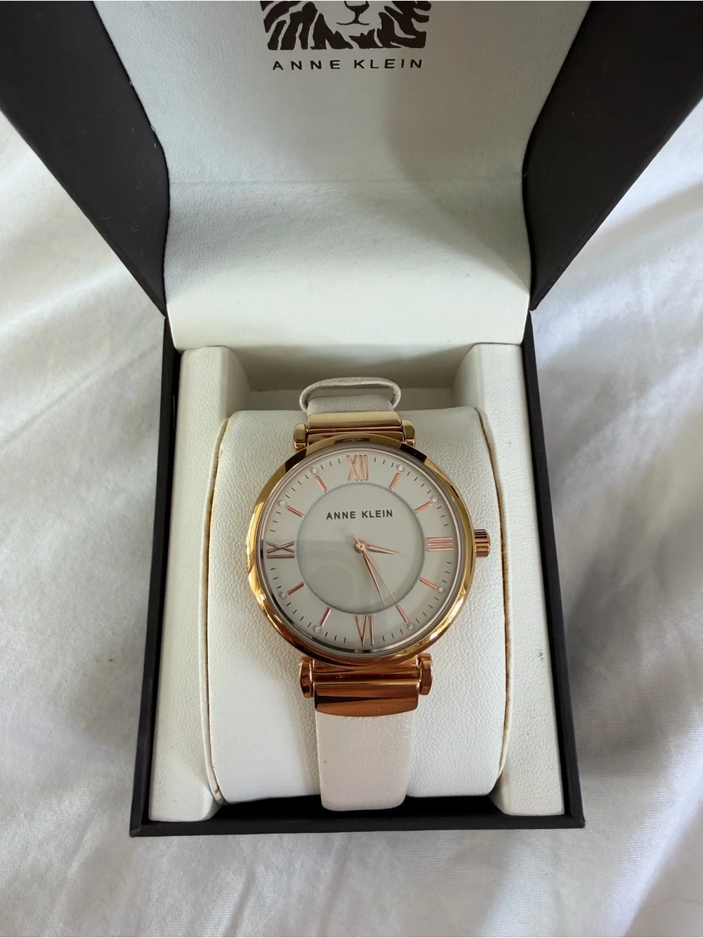 Anne Klein Rose Gold & Blush Leather Strap Women's Watch